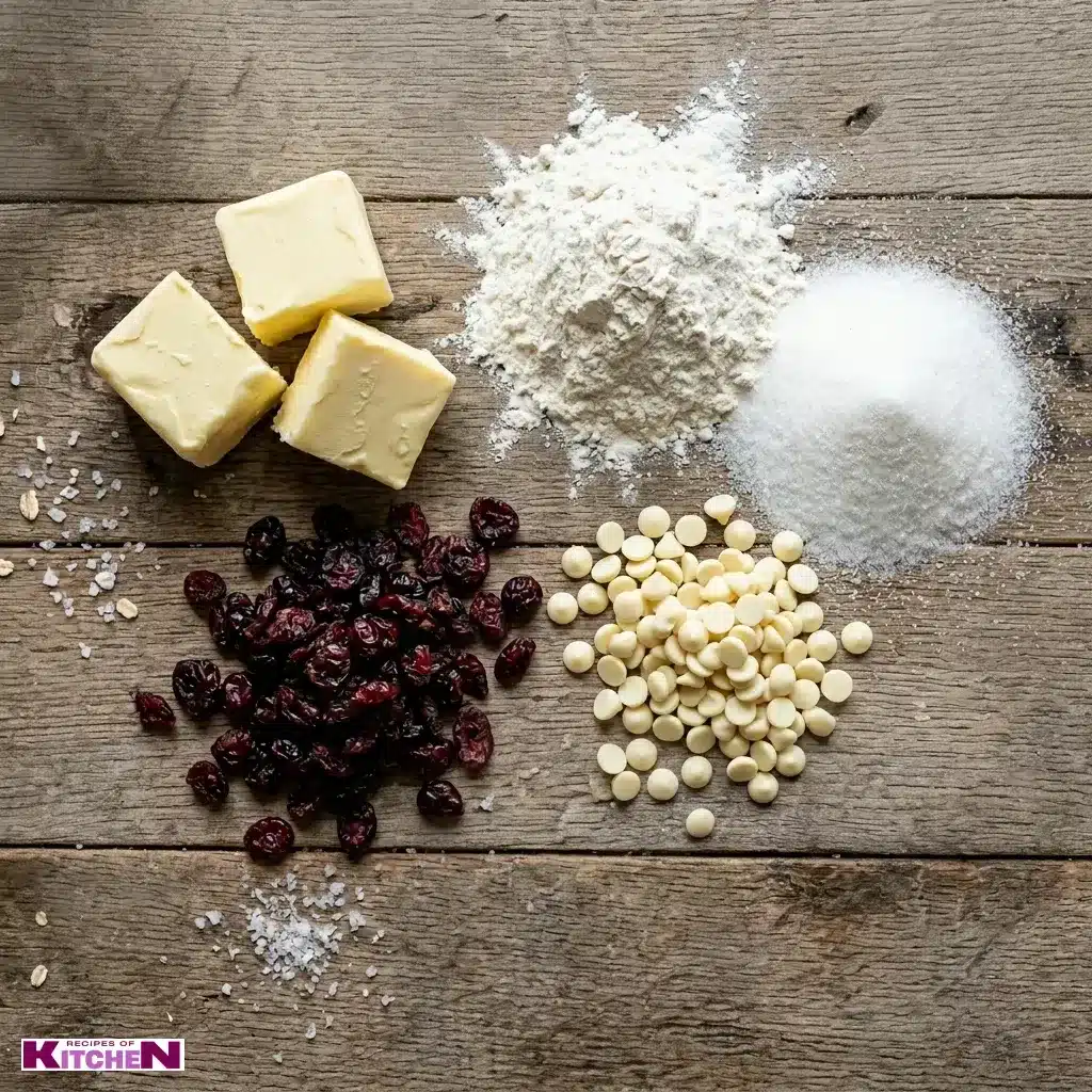 white chocolate cranberry shortbread cookies
