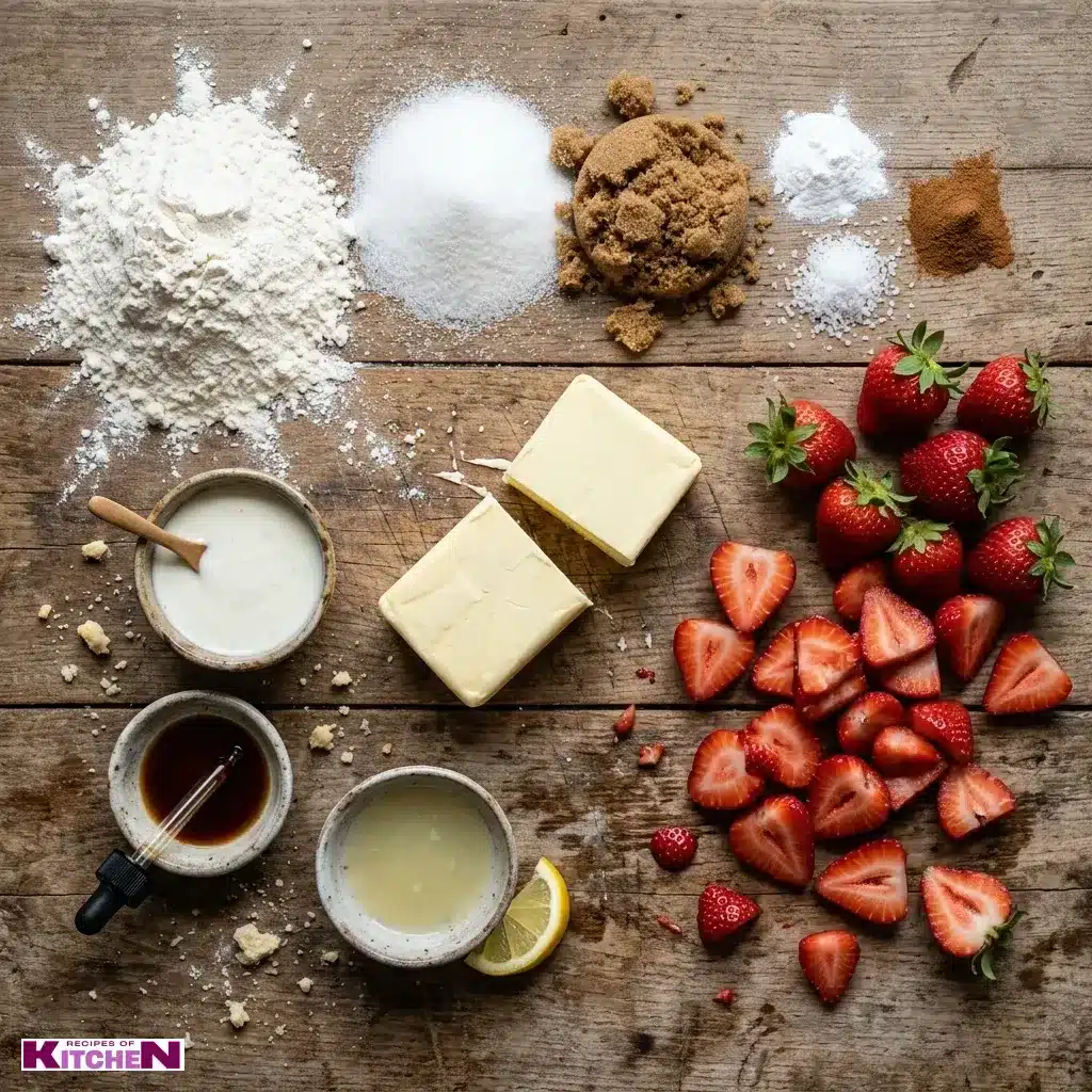 strawberry shortcake with crumbs