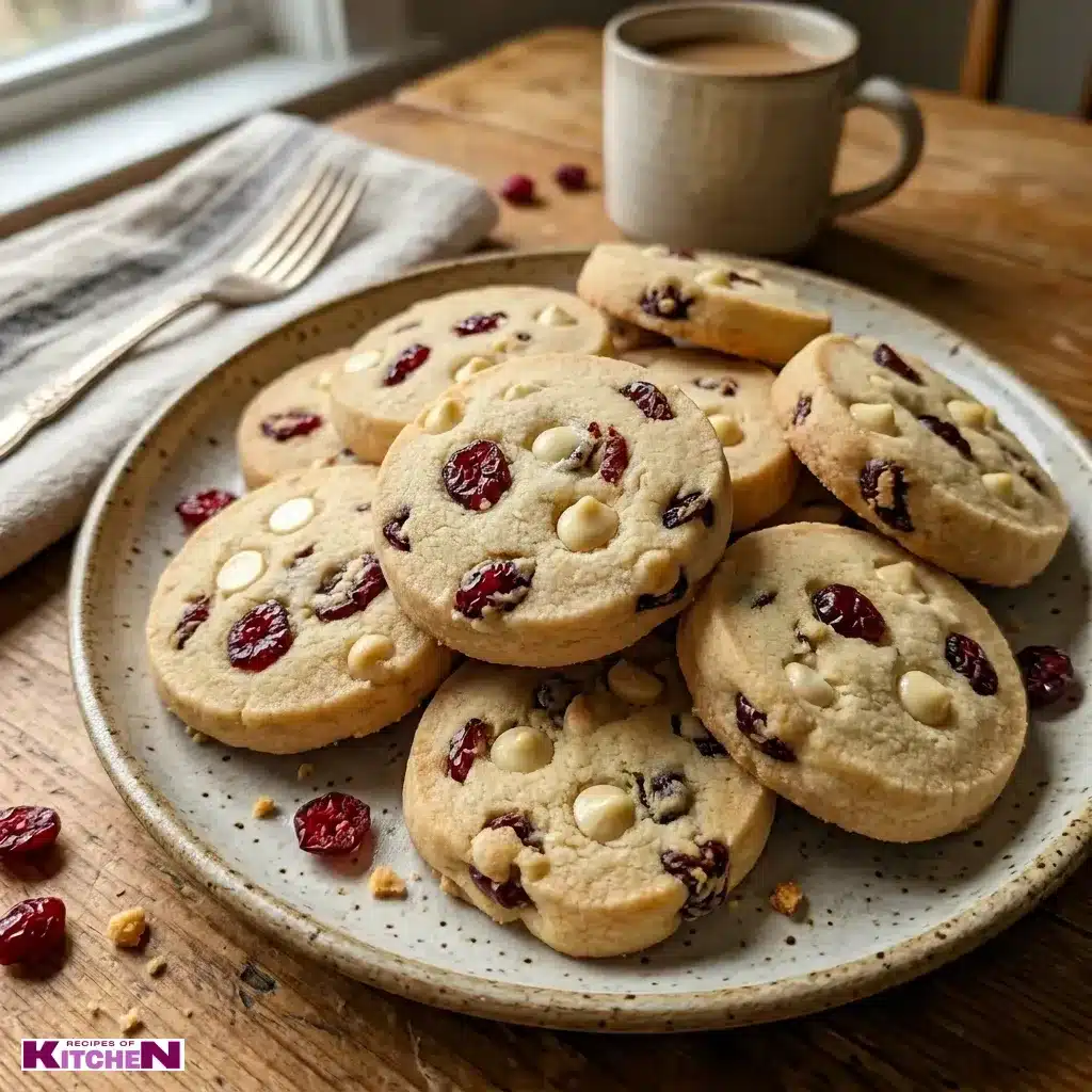 white chocolate cranberry shortbread cookies