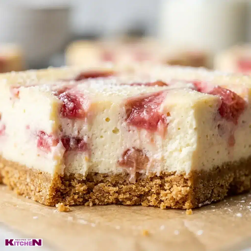 creamy rhubarb cream cheese bars​