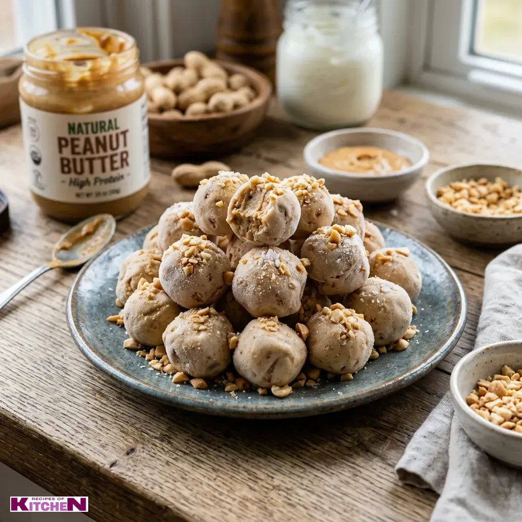 High Protein Frozen Peanut Butter Greek Yogurt Bites