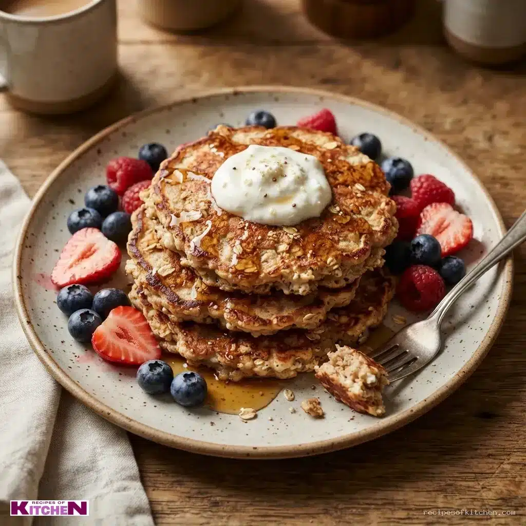 Oatmeal cottage cheese pancakes