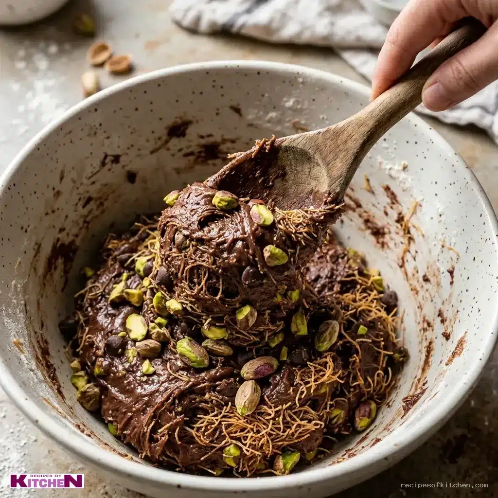 Chocolate Chewy Pistachio Kataifi Cookies