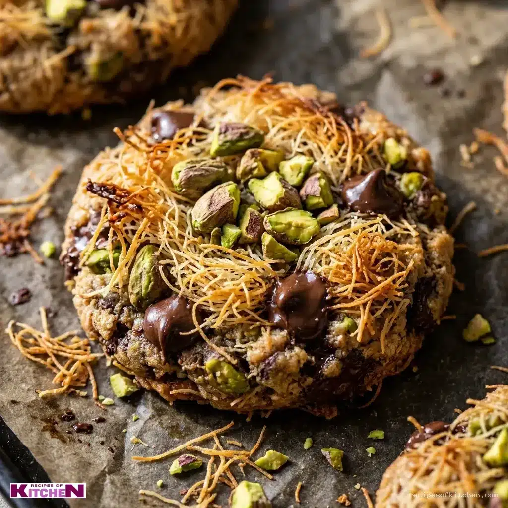 Chocolate Chewy Pistachio Kataifi Cookies